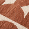 Indoor Outdoor Terracotta and Ivory  Geometric Design Rug