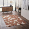 Indoor Outdoor Terracotta and Ivory  Geometric Design Rug