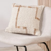 Indoor Outdoor Natural and Tan Fleck Design Scatter Cushion