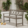 Cambridge Antique Grey Outdoor 3 Seater Acacia Wood Bench