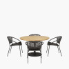 Dakota Black Outdoor 4 Seater Dining Set