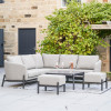 Nevada Putty Small Outdoor Corner Seating Set with Coffee Table and Footstools