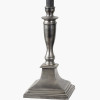 Canterbury Antique Silver Metal Table Lamp Base with Henry 35cm White Handloom Cylinder Lampshade