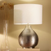 Souk Antique Silver Hammered Metal Table Lamp Base