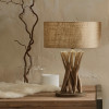 Derna Driftwood Table Lamp with Natural Jute Shade