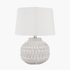 Anneli Warm White Aztec Texture Ceramic Table Lamp