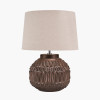 Anneli Bronze Aztec Texture Ceramic Table Lamp