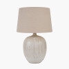 Greta Natural and Cream Textured Ceramic Table Lamp