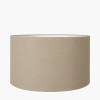 Ophelia Small Grey Bubble Glass Table Lamp Base with Henry 30cm Taupe Handloom Cylinder Lampshade