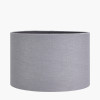 Ophelia Small Grey Bubble Glass Table Lamp Base with Lino 30cm Steel Grey Self Lined Linen Drum Lampshade