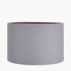 Ophelia Small Grey Bubble Glass Table Lamp Base with Lino 30cm Steel Grey Self Lined Linen Drum Lampshade