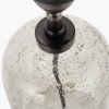 Ophelia Small Grey Bubble Glass Table Lamp Base with Lino 30cm Steel Grey Self Lined Linen Drum Lampshade