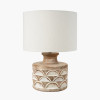 Kingsbury White Wash Large Carved Wood Table Lamp Base