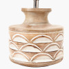 Kingsbury White Wash Carved Wood Table Lamp Base with Harry 30cm Ivory Cotton Mix Cylinder Lampshade