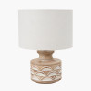 Kingsbury White Wash Carved Wood Table Lamp Base