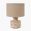 Kingsbury White Wash Carved Wood Table Lamp Base