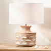 Kingsbury White Wash Carved Wood Table Lamp Base