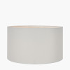 Pembury Brown Wash Large Turned Wood Table Lamp Base with Harry 40cm Ivory Cotton Mix Cylinder Lampshade