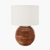 Pembury Brown Wash Large Turned Wood Table Lamp Base