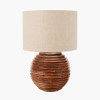 Pembury Brown Wash Large Turned Wood Table Lamp Base