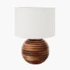 Pembury Brown Wash Turned Wood Table Lamp Base