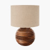 Pembury Brown Wash Turned Wood Table Lamp Base