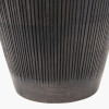 Taika Antique Black Textured Wood Table Lamp Base with Lino 40cm White Self Lined Linen Cylinder Lampshade