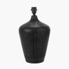 Taika Antique Black Textured Wood Table Lamp Base