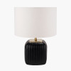 Anais Matt Black Cold Cut Glass Square Table Lamp Base