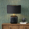 Anais Matt Black Cold Cut Glass Square Table Lamp Base