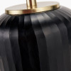 Eva Matt Black Cold Cut Stripe Glass Table Lamp Base with Henry 40cm White Handloom Cylinder Lampshade