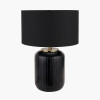 Eva Matt Black Cold Cut Stripe Glass Table Lamp Base