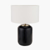 Eva Matt Black Cold Cut Stripe Glass Table Lamp Base