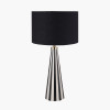 Alejo Black and White Stripe Conical Resin Table Lamp Base