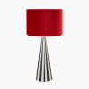 Alejo Black and White Stripe Conical Resin Table Lamp Base