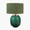 Camila Green Cold Cut Textured Glass Table Lamp Base