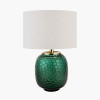 Camila Green Cold Cut Textured Glass Table Lamp Base