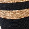 Kalutara Black and Natural Sea Grass Tall Table Lamp Base with Lino 40cm Black Self Lined Linen Cylinder Lampshade