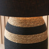 Kalutara Black and Natural Sea Grass Tall Table Lamp with Lino 40cm Black Self Lined Linen Drum Shade