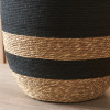 Kalutara Black and Natural Sea Grass Tall Table Lamp with Lino 40cm Black Self Lined Linen Drum Shade