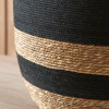 Kalutara Black and Natural Sea Grass Tall Table Lamp with Lino 40cm Black Self Lined Linen Drum Shade