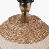 Talalla Cream and Natural Sea Grass Round Table Lamp Base with Edward 35cm Natural Linen Cylinder Lampshade