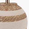 Talalla Cream and Natural Sea Grass Round Table Lamp Base with Edward 35cm Natural Linen Cylinder Lampshade