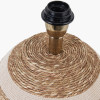 Talalla Cream and Natural Sea Grass Round Table Lamp Base with Edward 35cm Natural Linen Cylinder Lampshade