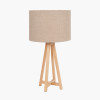 Whitby Natural Wood Tapered 4 Post Table Lamp Base