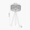 Rabanne Slatted Black Wood Tripod Table Lamp