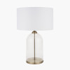 Cloche Clear Glass and Antique Brass Table Lamp