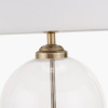 Cloche Clear Glass and Antique Brass Table Lamp