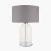 Cloche Clear Glass and Silver Table Lamp