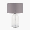 Cloche Clear Glass and Silver Table Lamp